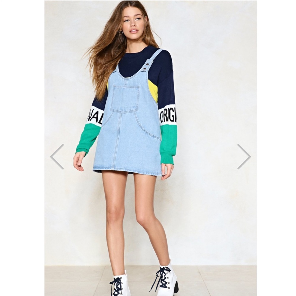 NWOT NastyGal Overall Jean Dress